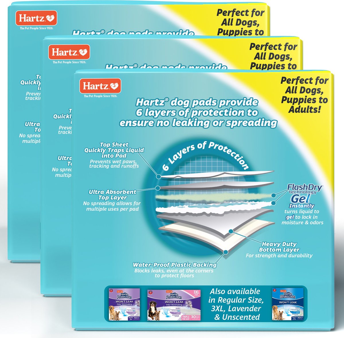 Hartz Home Protection Mountain Fresh Scent Odor Eliminating Dog Pads, XX-Large (60 Count)