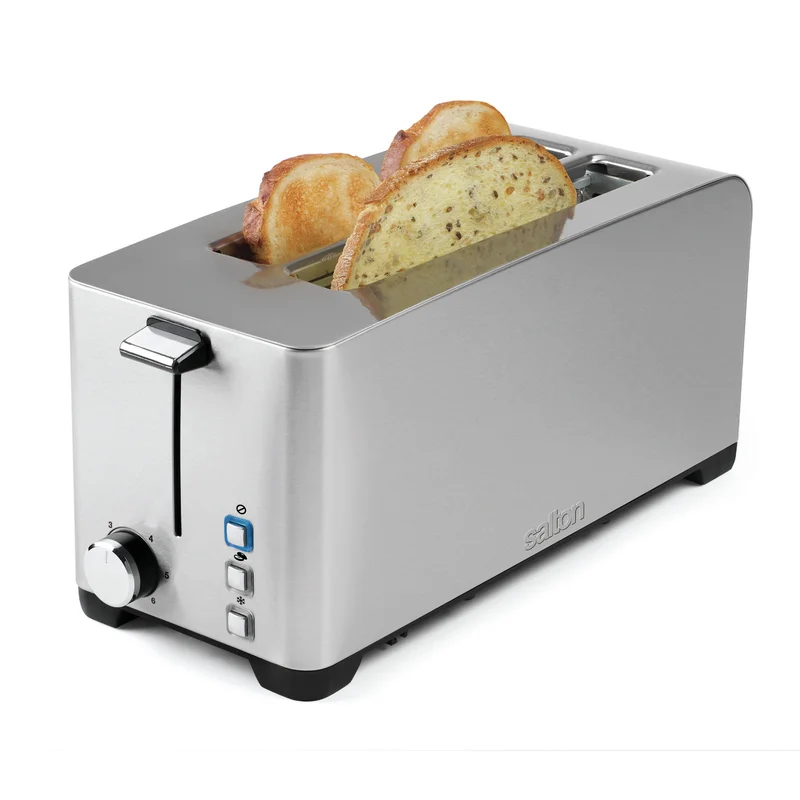 Salton ET1817 Long Slot, 4 Slice Toaster, Silver