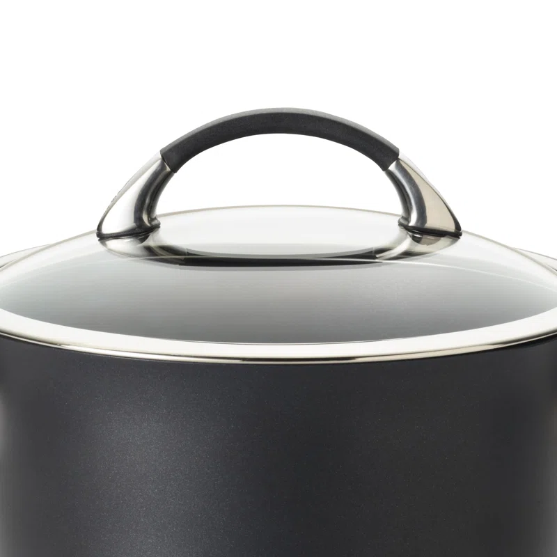 Circulon 83483 Circulon Symmetry Hard Anodized Nonstick Sauce Pan/Saucepan with Straining and Lid, 3.5 Quart, Black