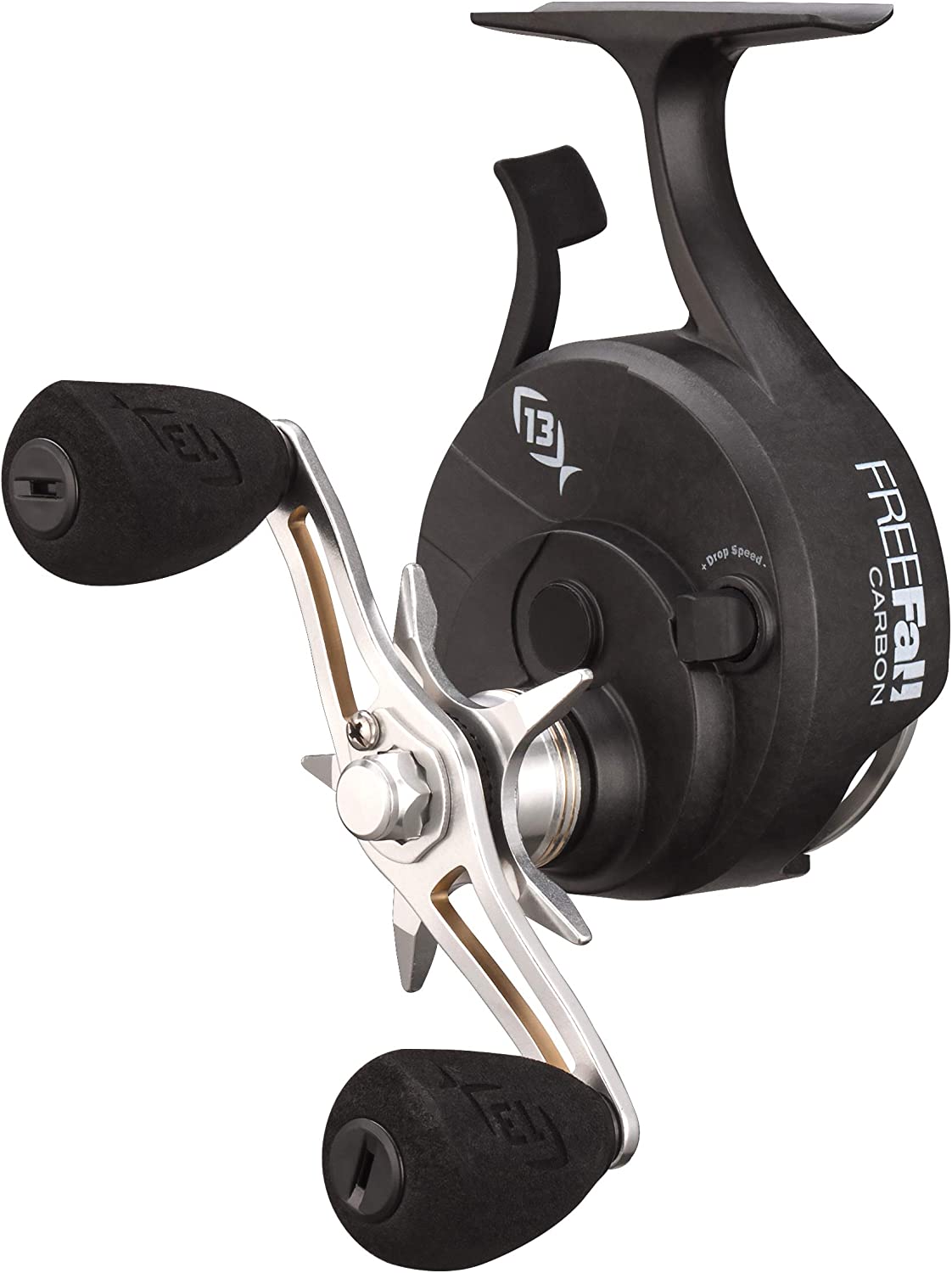 13 Fishing Black Betty FreeFall Carbon Inline Ice Fishing Reel (Left Hand Retrieve)