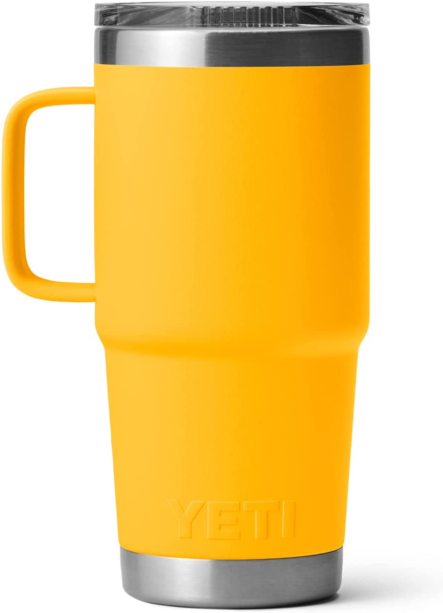 YETI Rambler 20 oz Travel Mug, Stainless Steel, Vacuum Insulated with Stronghold Lid, Alpine Yellow