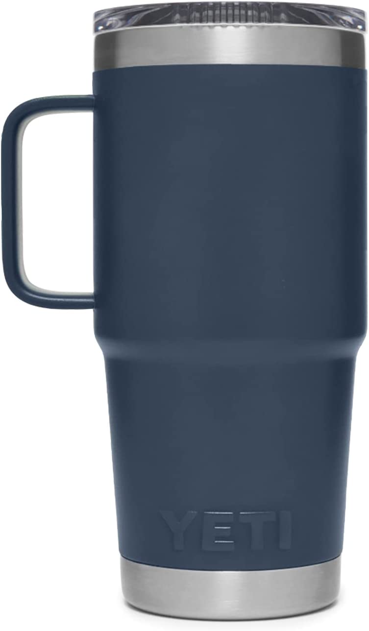 YETI Rambler 20 oz Travel Mug, Stainless Steel, Vacuum Insulated with Stronghold Lid, Navy