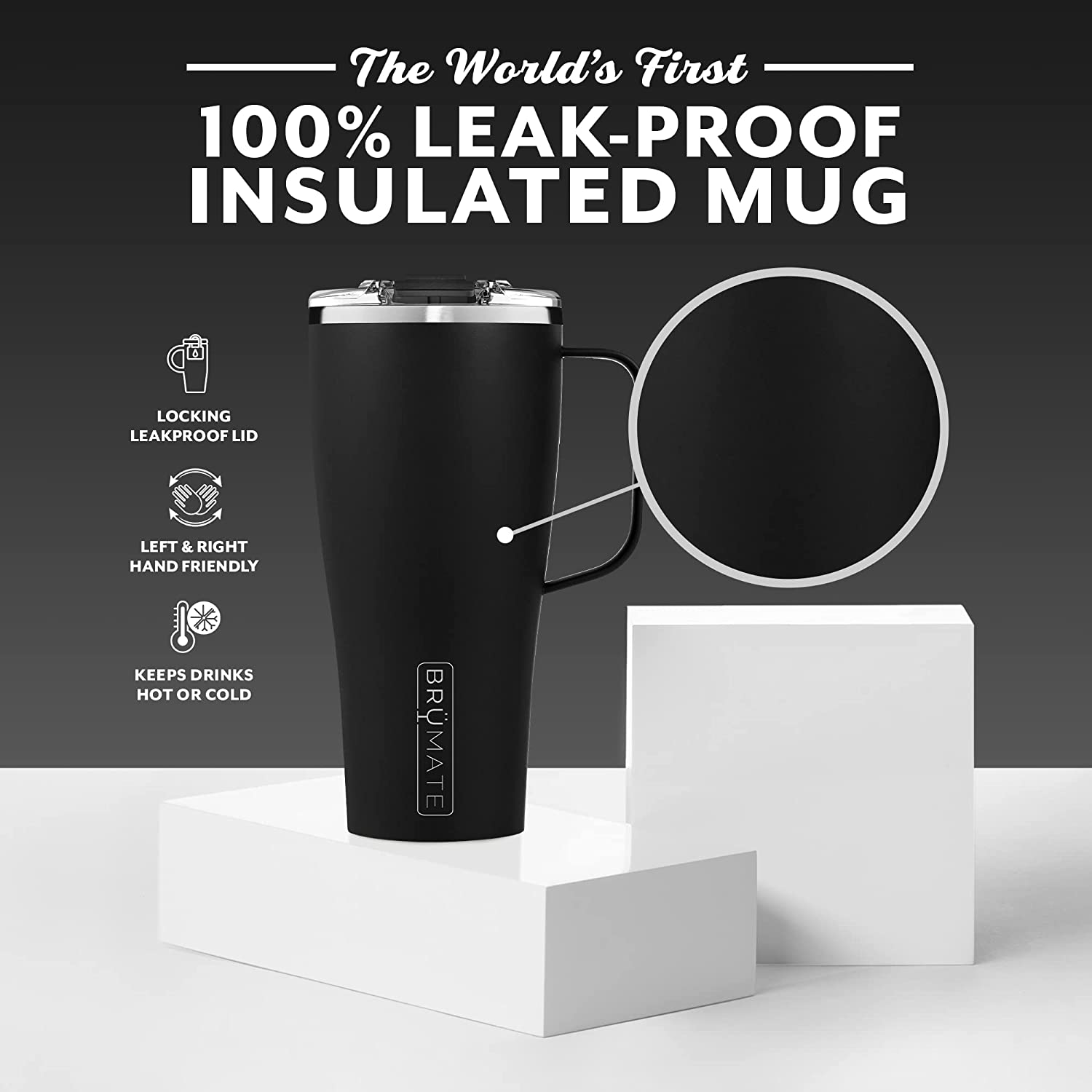 BruMate Toddy XL 32oz Mug, Matte Black