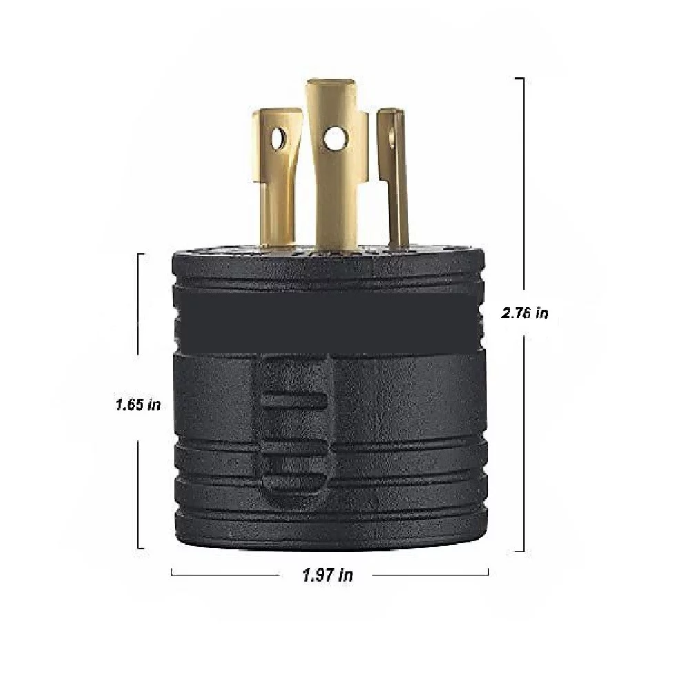 Generator RV Plug Adapter 30A 3-Prong Adapter L5-30P Male to TT-30R Female