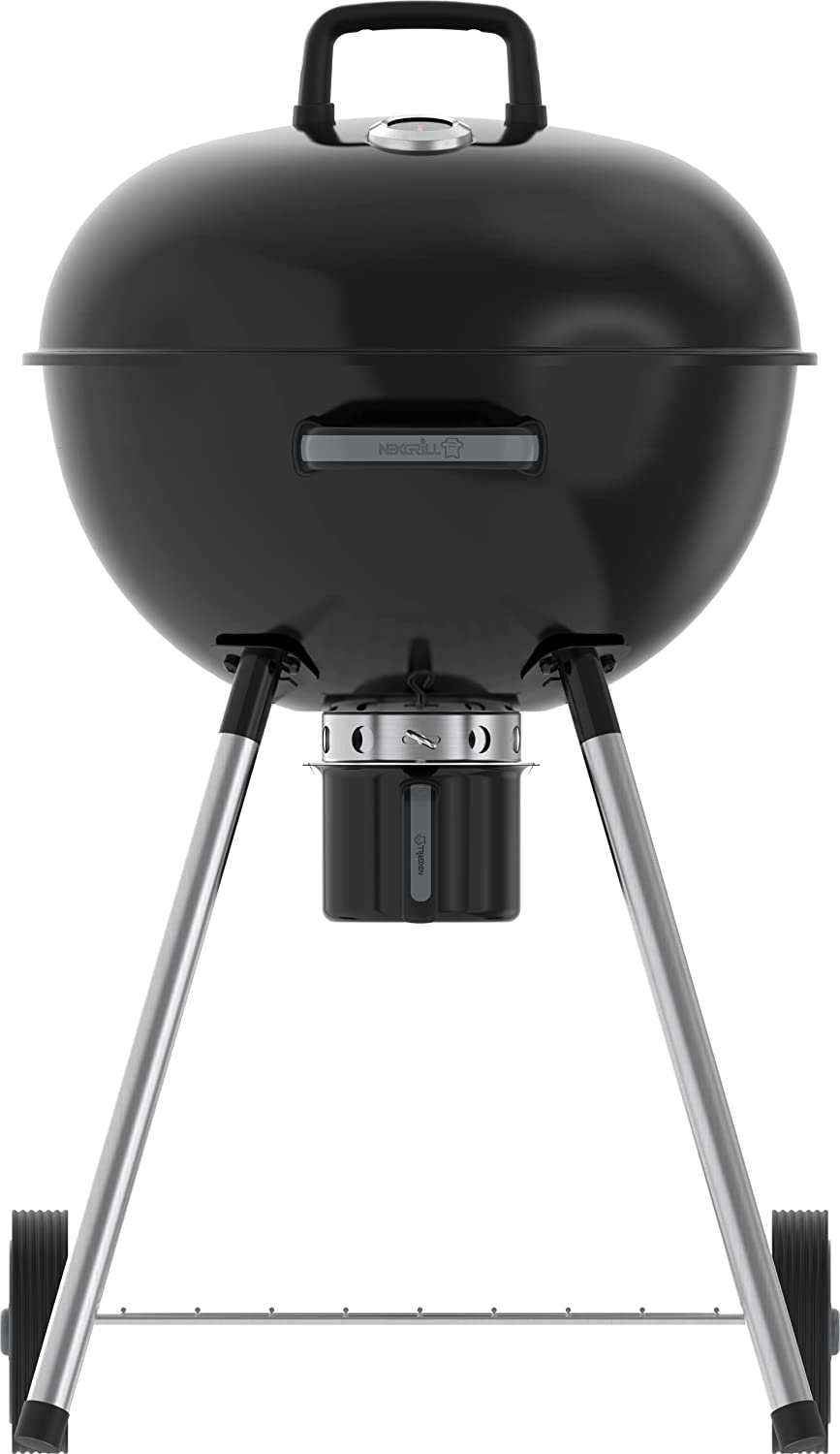 Nexgrill Premium Charcoal Grill, 22′′ Heavy Duty Charcoal Kettle Grill, Outdoor Cooking, Camping Patio, Backyard, Tailgating, Black (22 Inches Original)