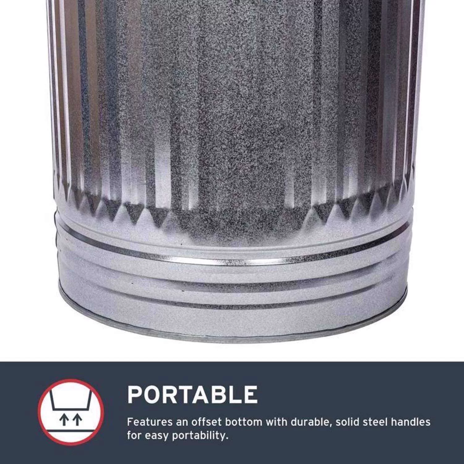 Behrens 31 gal Silver Galvanized Steel Trash Can Lid Included Animal Proof/Animal Resistant
