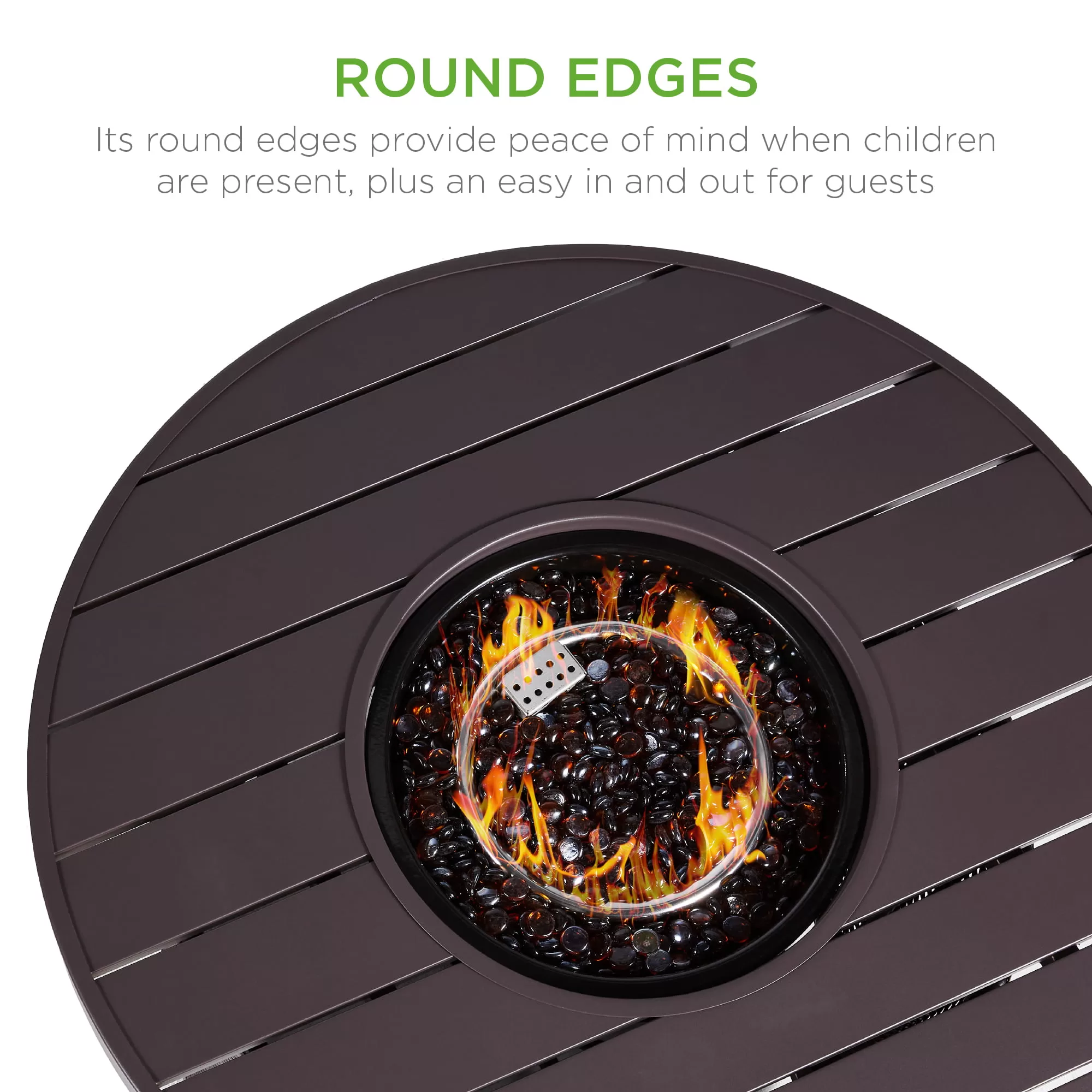 Best Choice Products 32in Round Gas Fire Pit Table, 50,000 BTU Outdoor Wicker Patio Propane Firepit w/ Cover – Brown