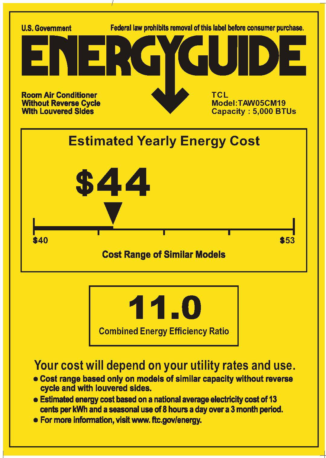 TCL 5,000 BTU Mechanical Window Air Conditioner; White