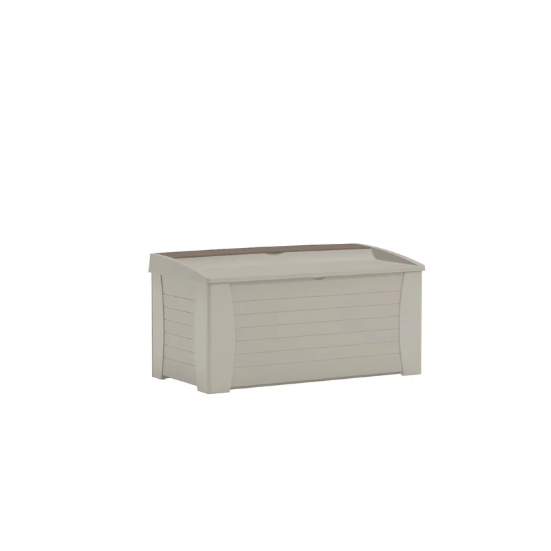 Suncast DB12000 127 Gallon Outdoor Resin Deck Storage Box, Taupe
