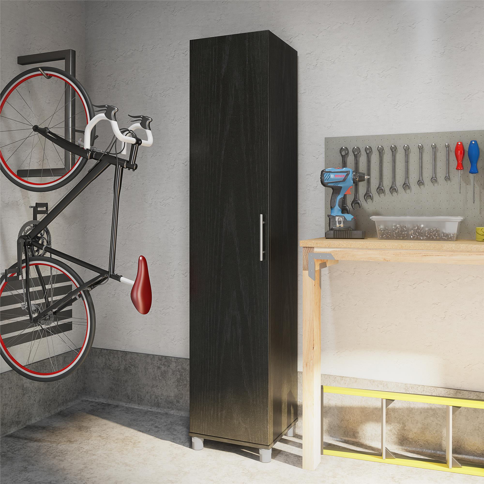 Systembuild Evolution Westford 16′′ Utility Garage Storage Cabinet, Black Oak