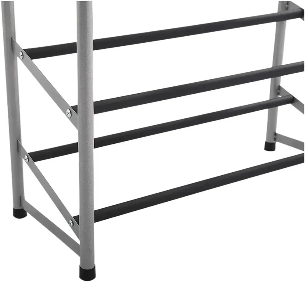 10 tier shoe rack powder coated black and silver finish 30 pairs 7239