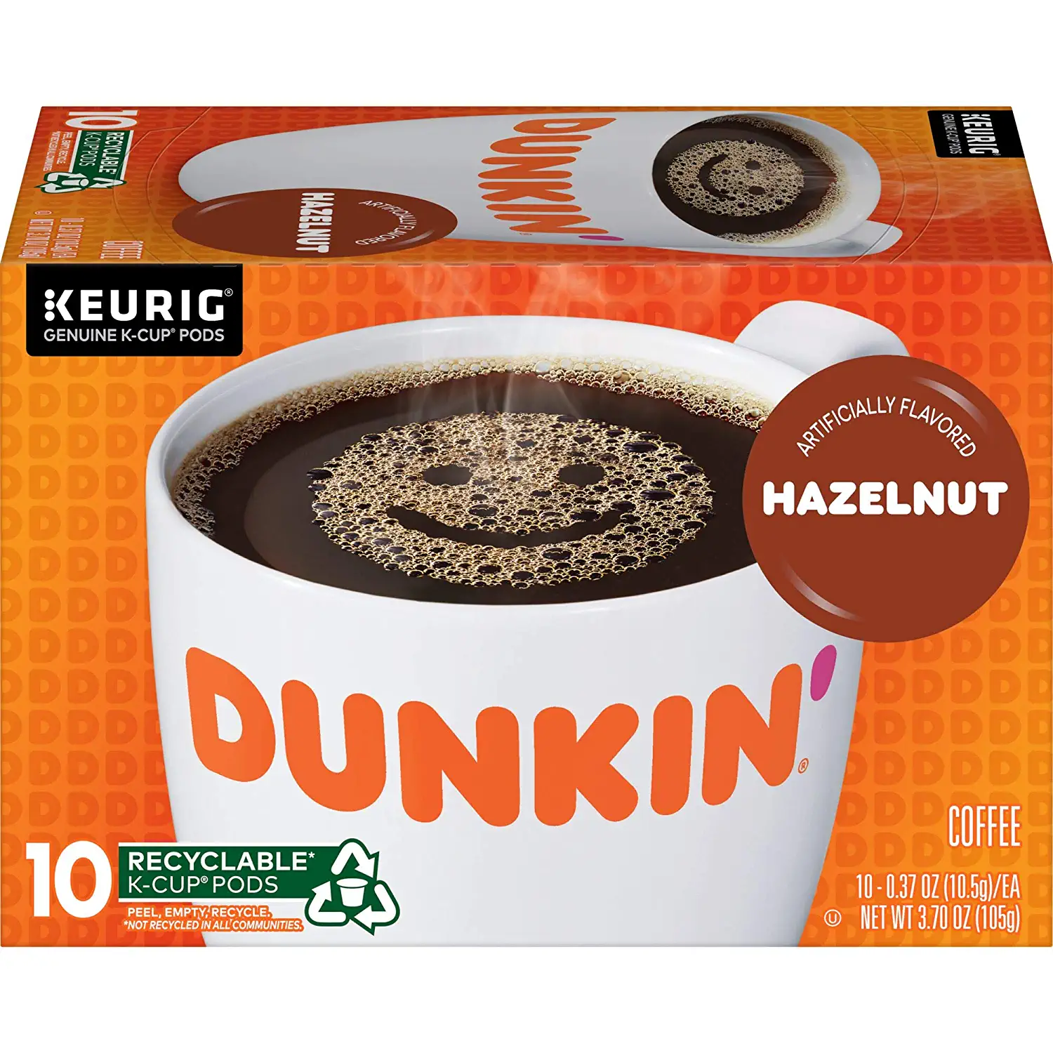 Dunkin’ Hazelnut Flavored Coffee 60 Keurig K-Cup Pods