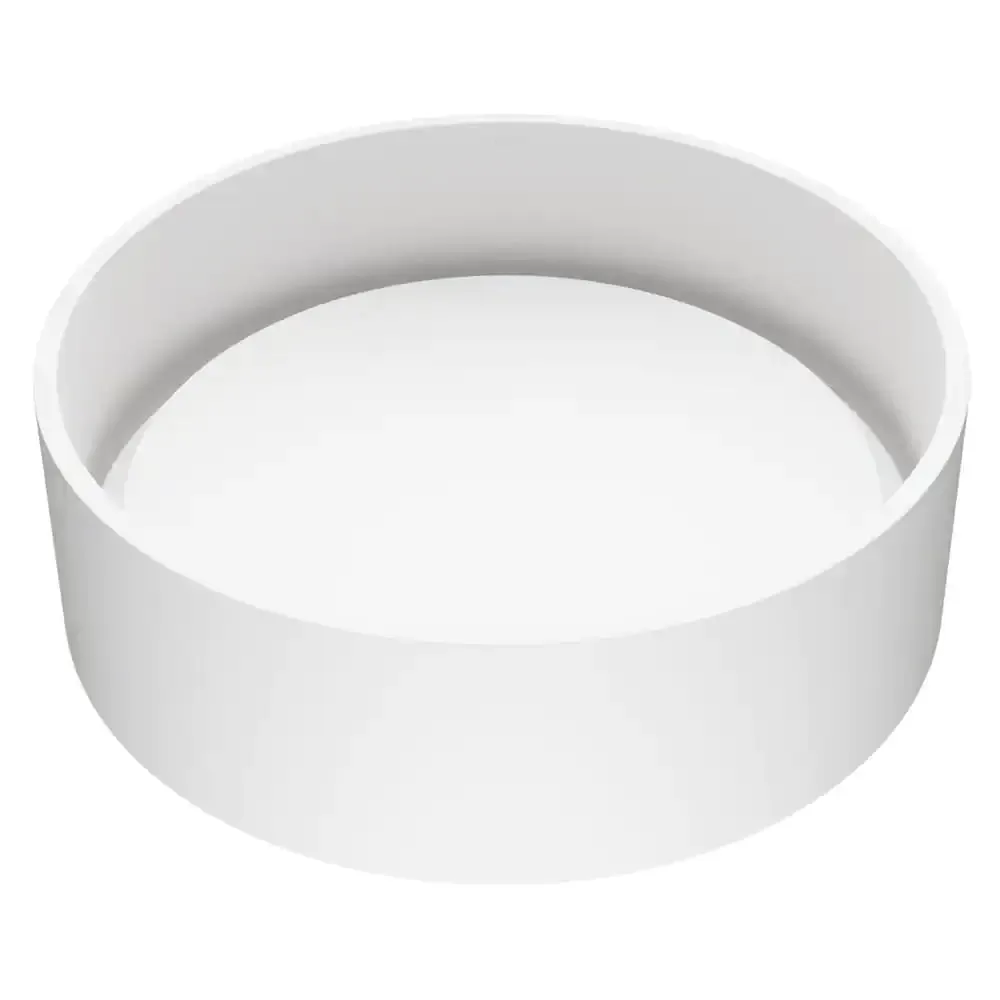 VIGO VG04016 Matte Stone Anvil Composite Round Vessel Bathroom Sink in White