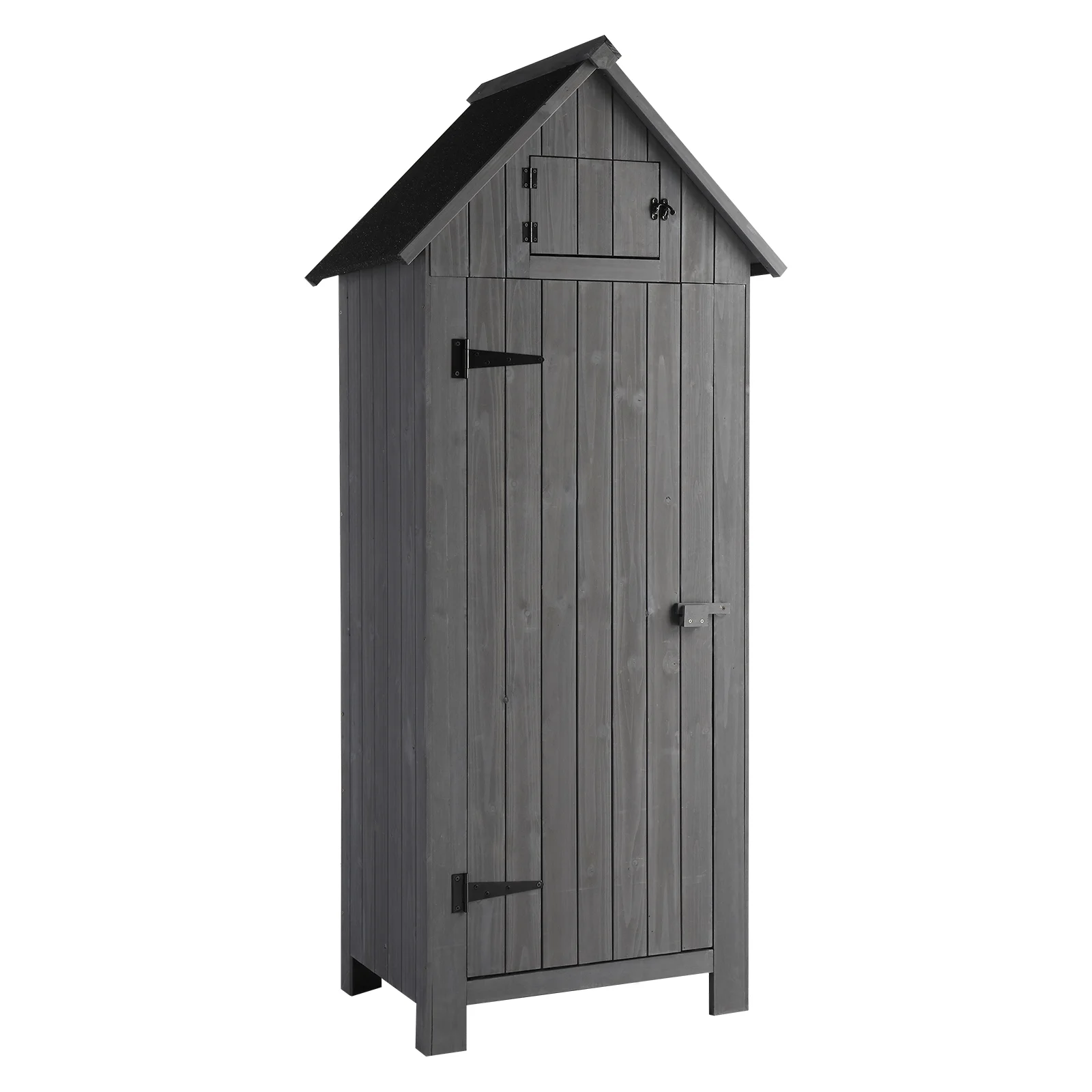 SamyoHome 70 Wooden Garden Storage Shed with Fir Wood Doors. Gray
