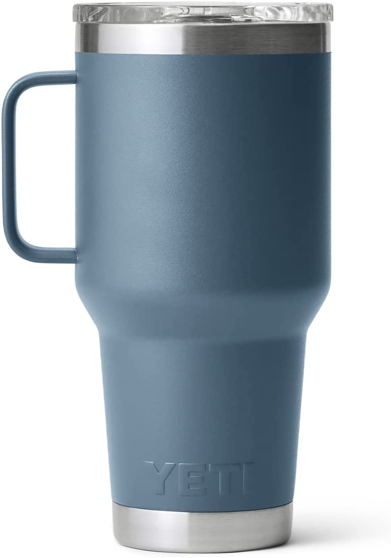 YETI Rambler 30 oz Travel Mug, Stainless Steel, Vacuum Insulated with Stronghold Lid, Nordic Blue