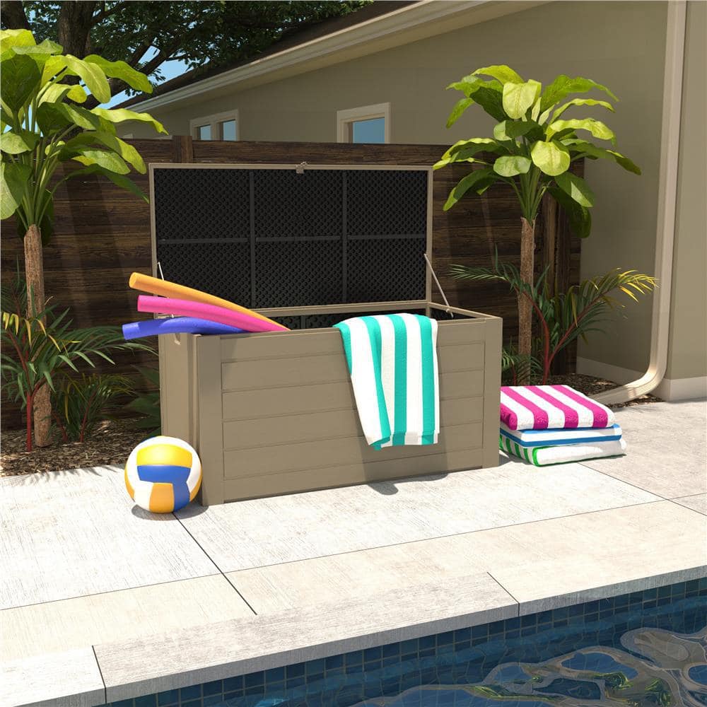 Cosco 88180BTN1E 180 Gal. Resin Storage Deck Box in Brown