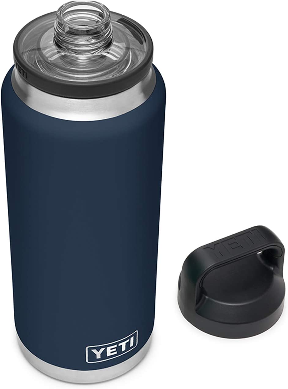 YETI Rambler 36 oz Bottle, Vacuum Insulated, Stainless Steel with Chug Cap, Navy