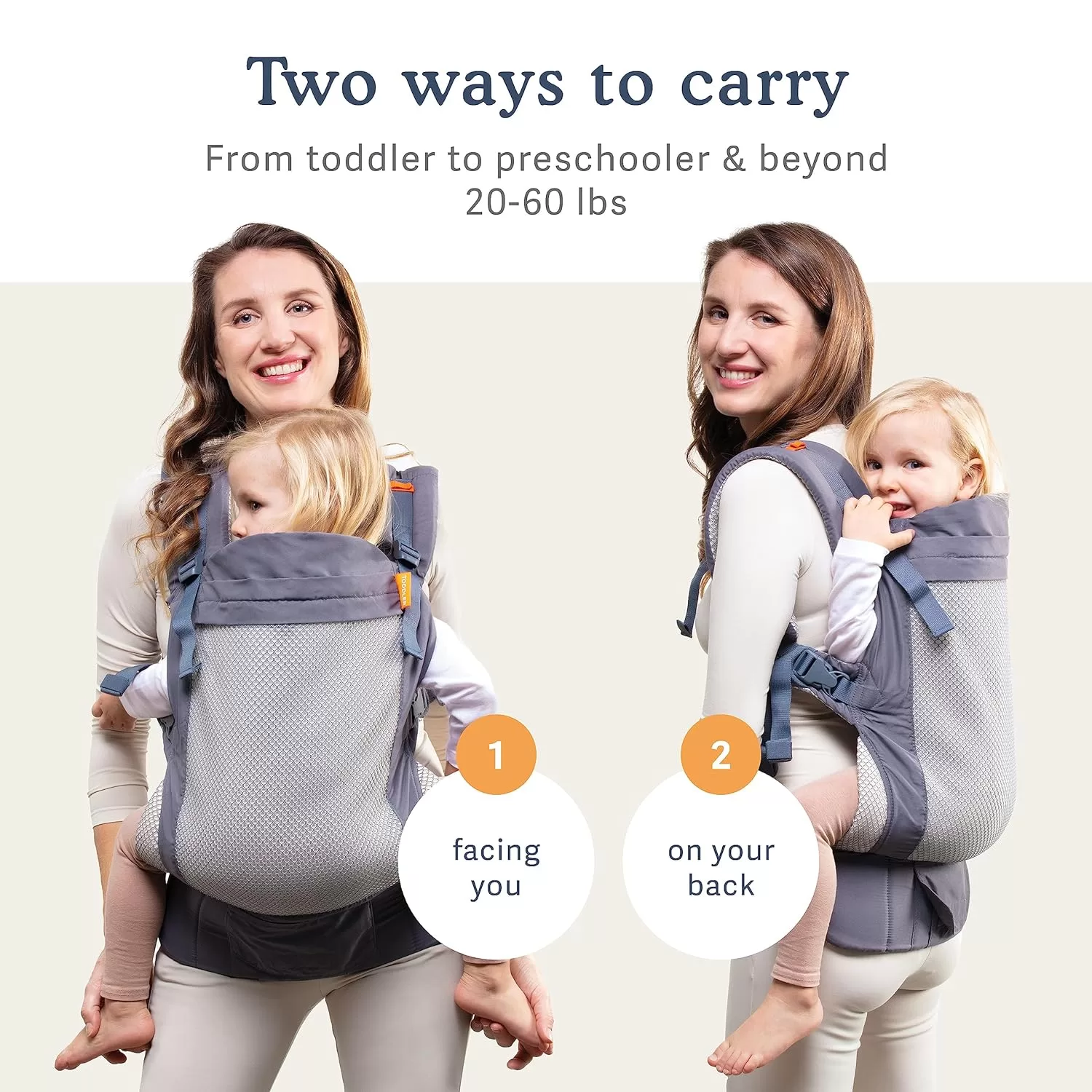Beco Toddler Carrier with Extra Wide Seat – Comfortable, Lightweight & Breathable Carrier for Toddlers 20-60 lbs