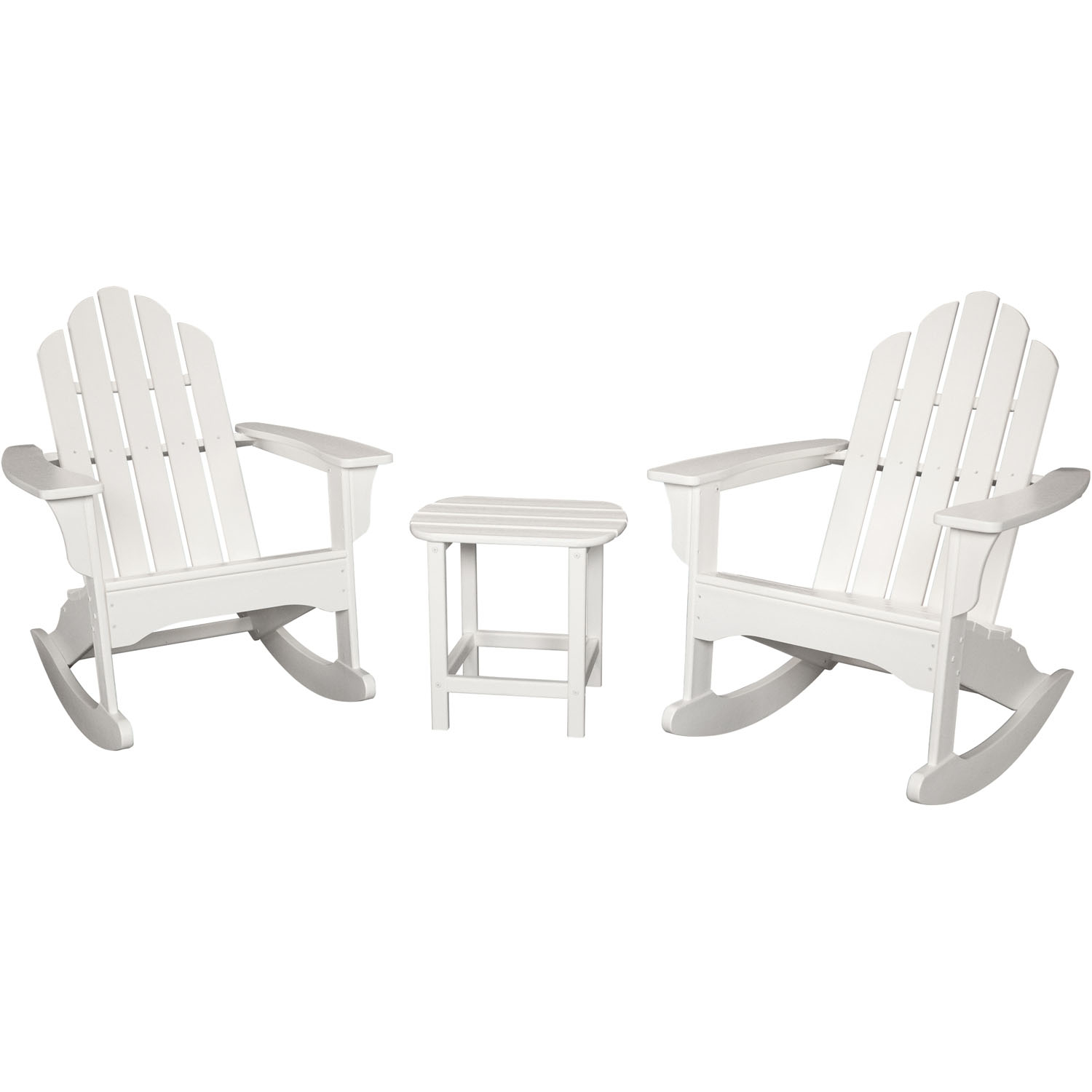 Hanover Adirondack 3 pc White Plastic Patio Set - Costco Arizona