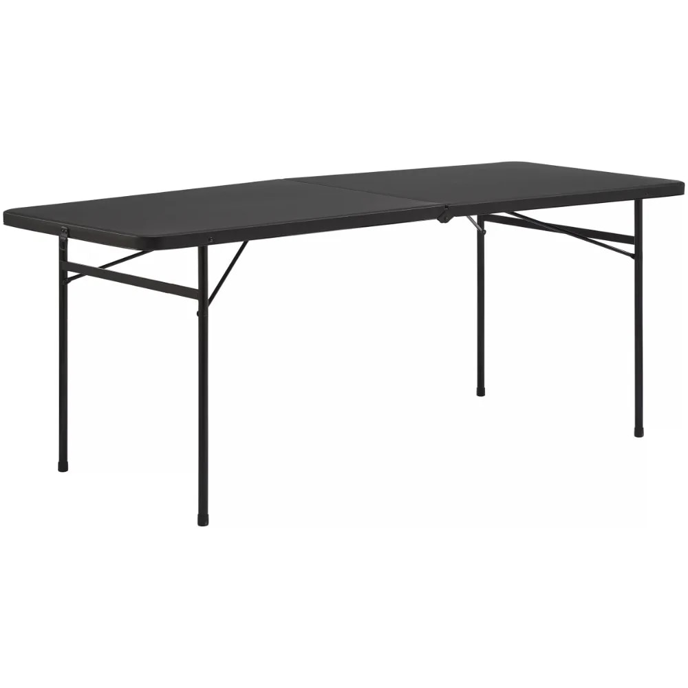 2023 new mainstays 6 foot bi fold plastic folding table black 8017