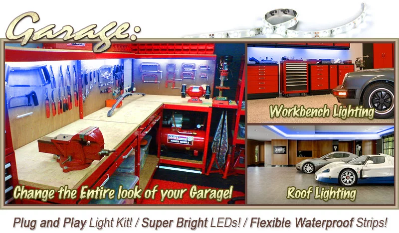 Biltek 3.3' ft Blue Work Bench Tool Box LED Strip Lighting Complete Package Kit Lamp Light DIY - Workbench Tool Box Roof Shed Truck Bed Home Gym Lamp Waterproof 3528 SMD Flexible DIY 110V-220V