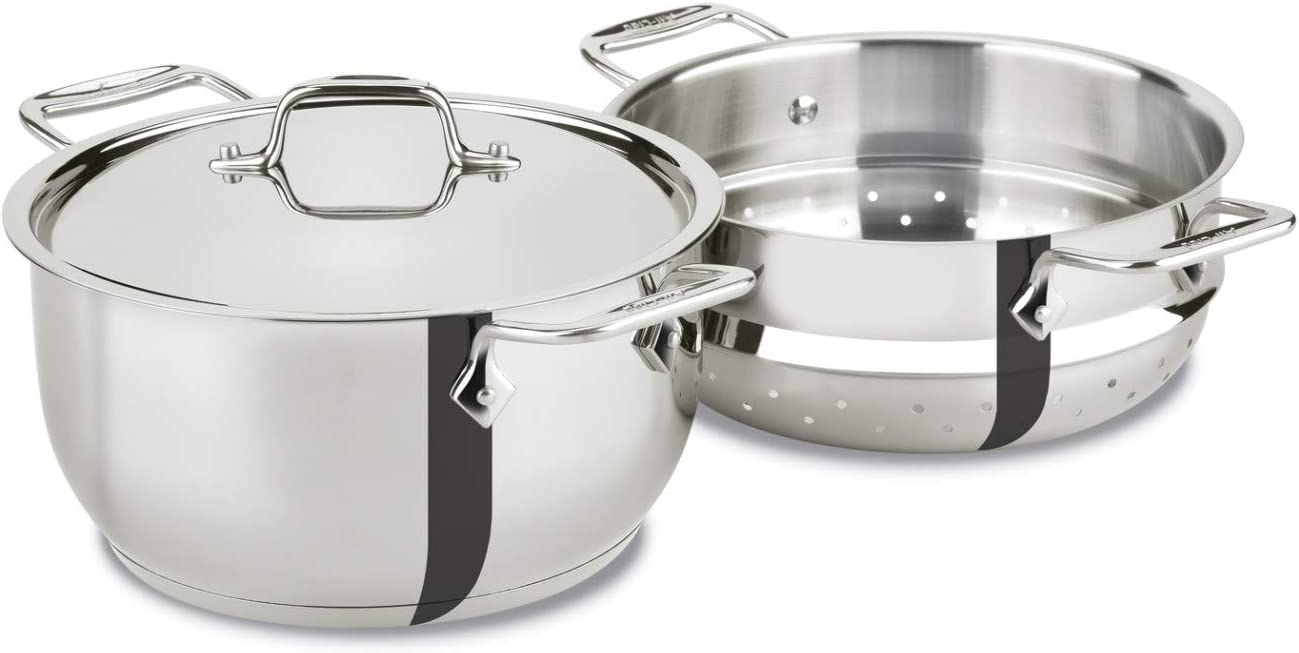 All-Clad Specialty Stainless Steel 3 Piece Cookware Set with Lid 5 Quart Induction Pots and Pans
