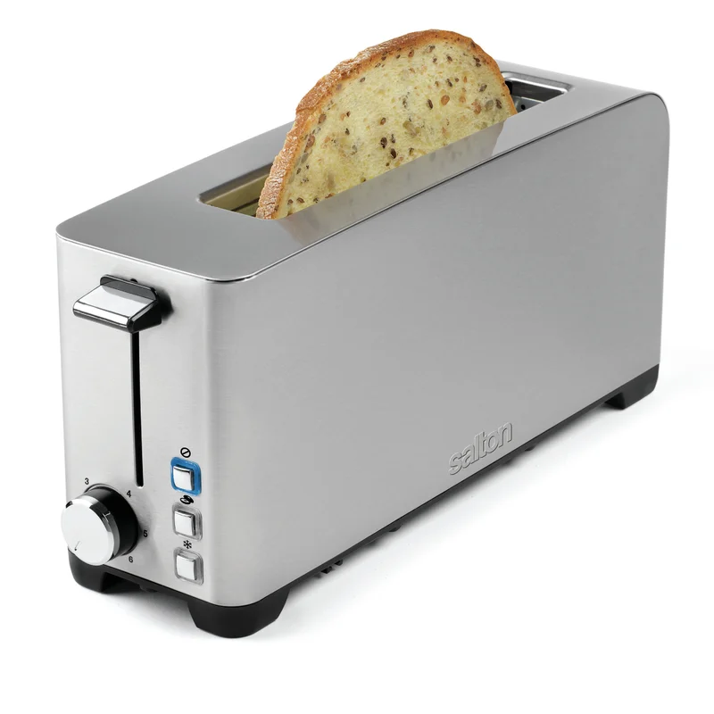 Salton ET1816 Long Slot, 2 Slice Toaster, Silver