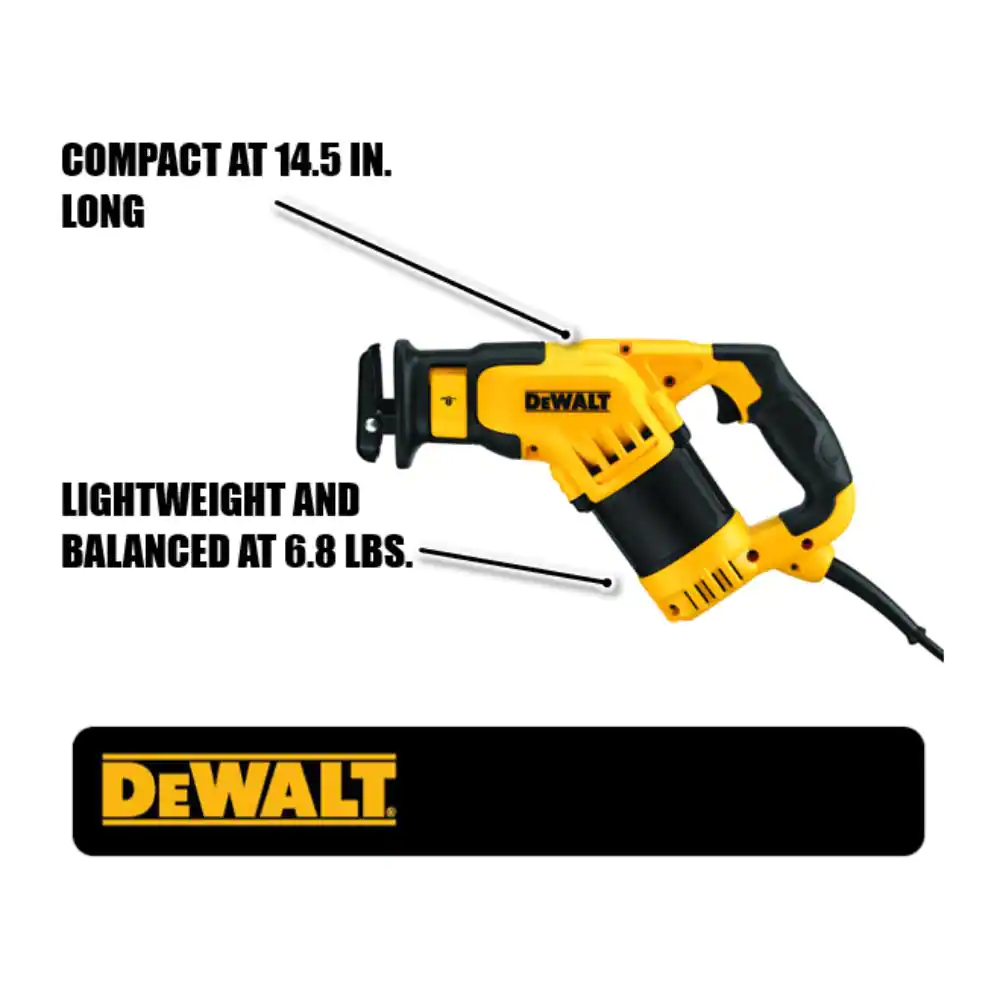 DEWALT DWE357 12 Amp Compact Corded Reciprocating Saw