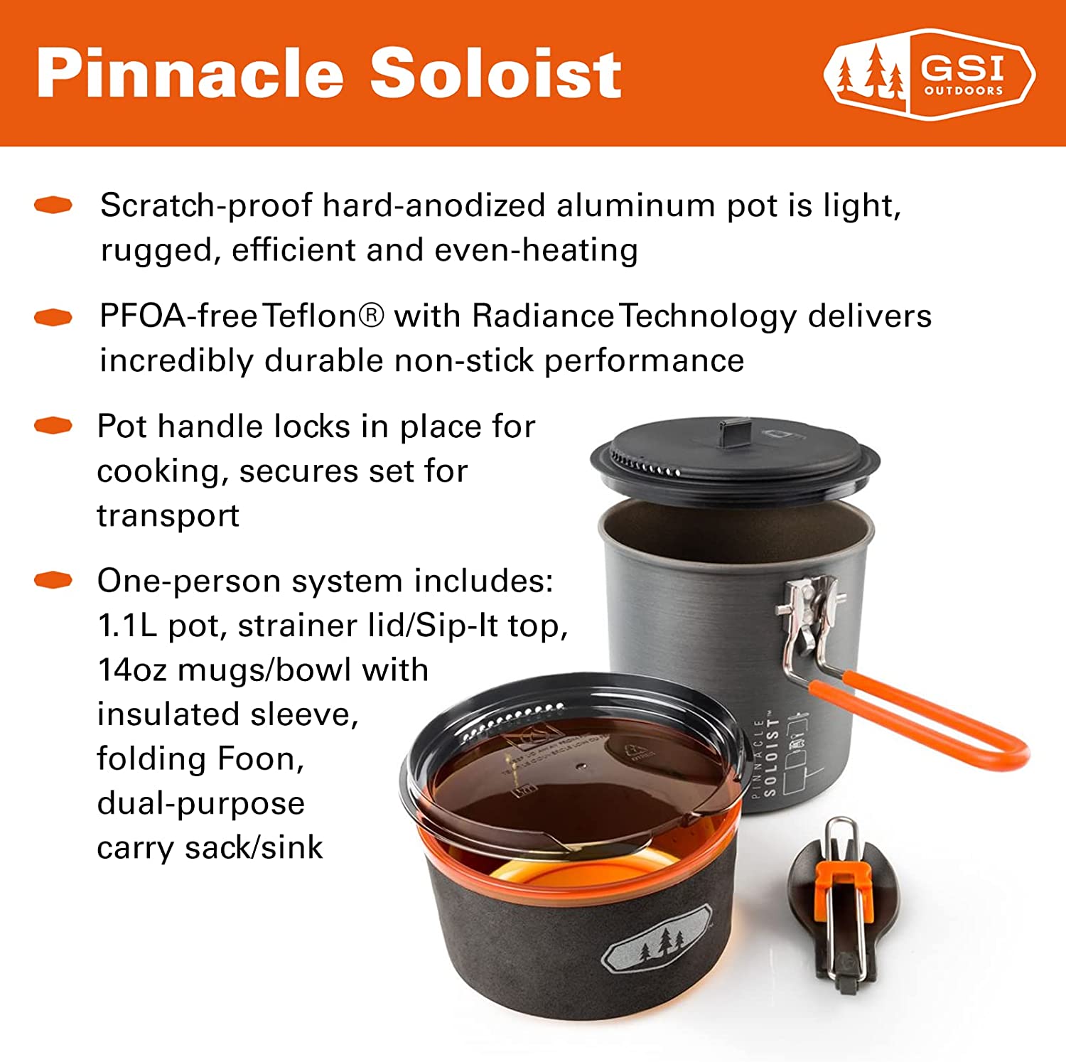 GSI Outdoors 50246 Pinnacle Soloist II Cook Set