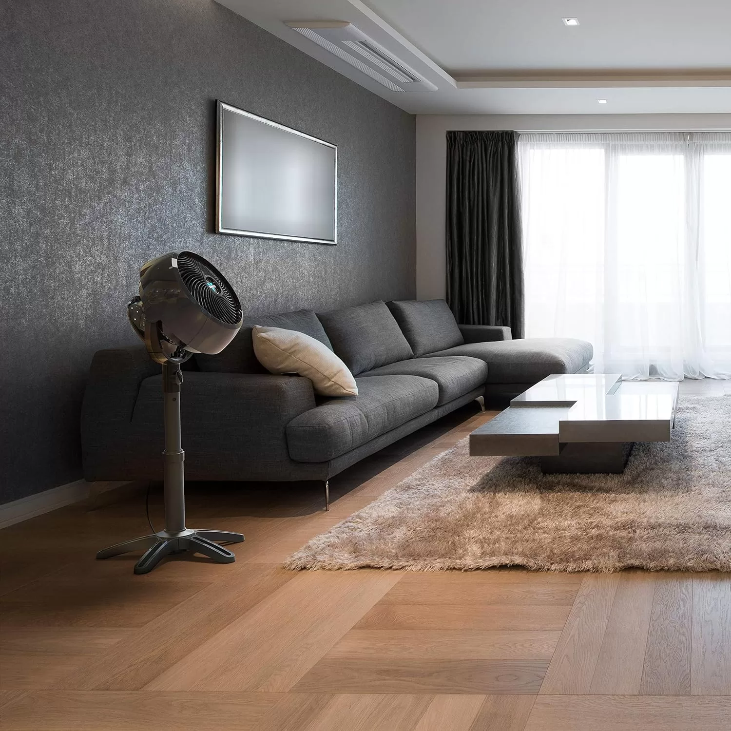 Vornado 7803 Large Pedestal Whole Room Air Circulator Fan, Black