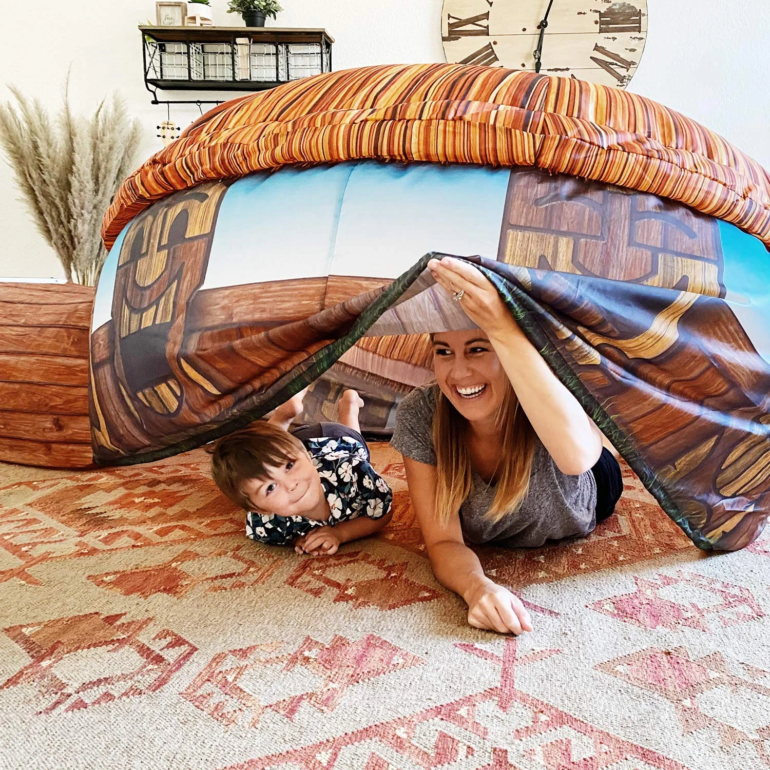 The Original AIR FORT Build A Fort in 30 Seconds, Inflatable Fort for Kids (Tiki Hut)