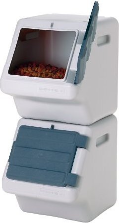 Bergan Stack-N-Stor Pet Food Storage, Beige and Navy, 18 gal (Medium)