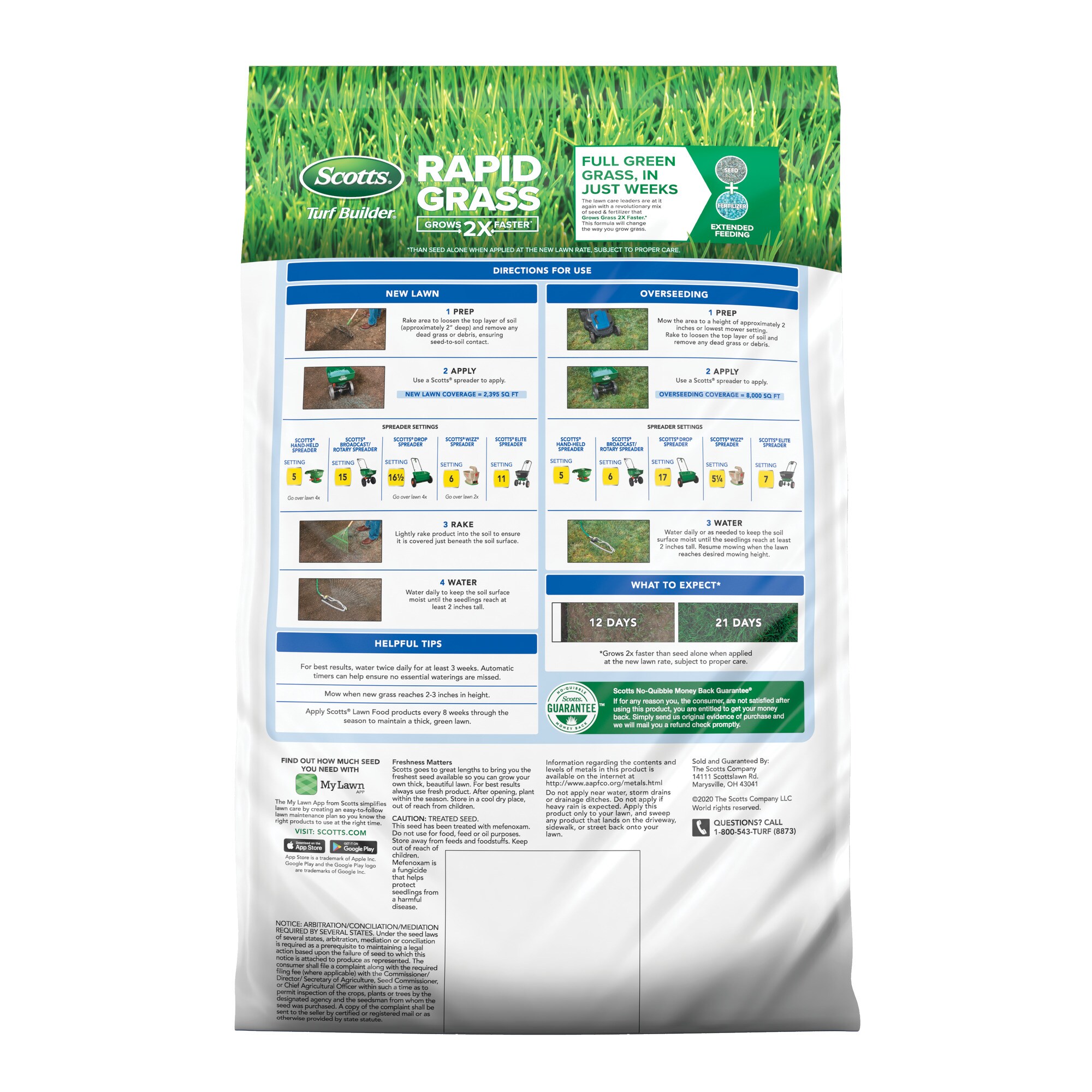 Scotts 18216 Turf Builder Rapid Grass 16-lb Mixture/Blend Grass Seed