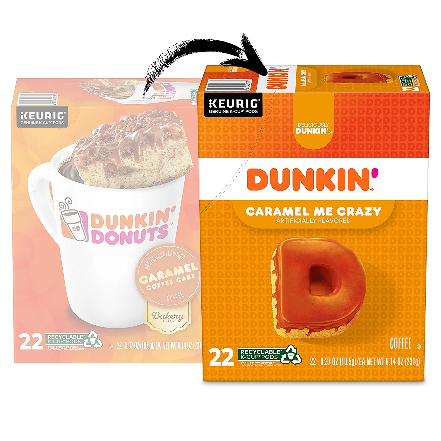 Dunkin’ Caramel Me Crazy Flavored Coffee 88 Keurig K-Cup Pods