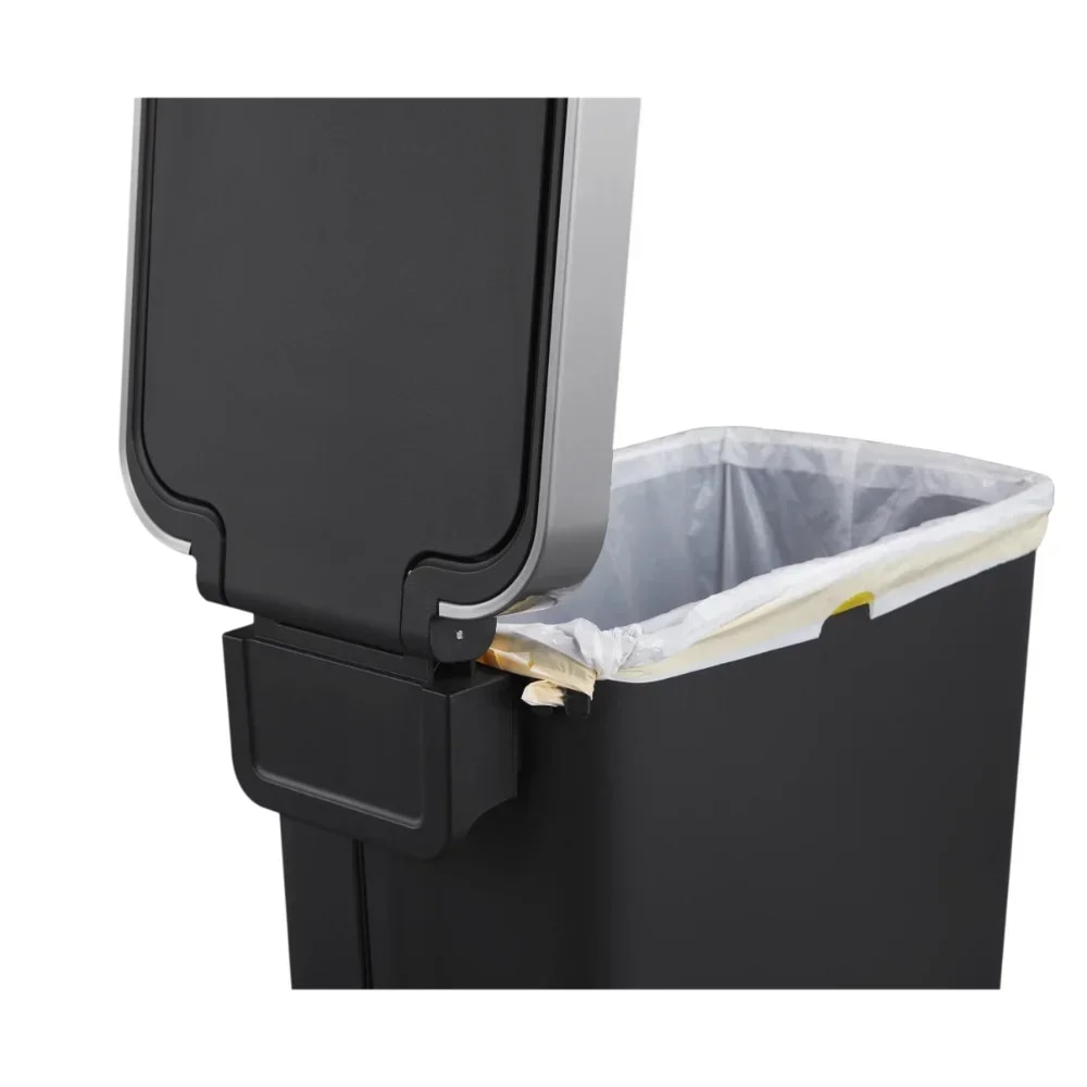 105 gallon plastic slim step on kitchen trash can black 4749