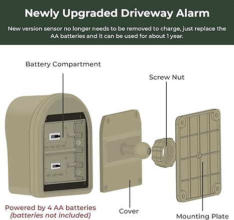 1 2 mile hosmart driveway alarm wireless sensor system driveway sensor alert system weatherproof security outdoor motion sensor detector