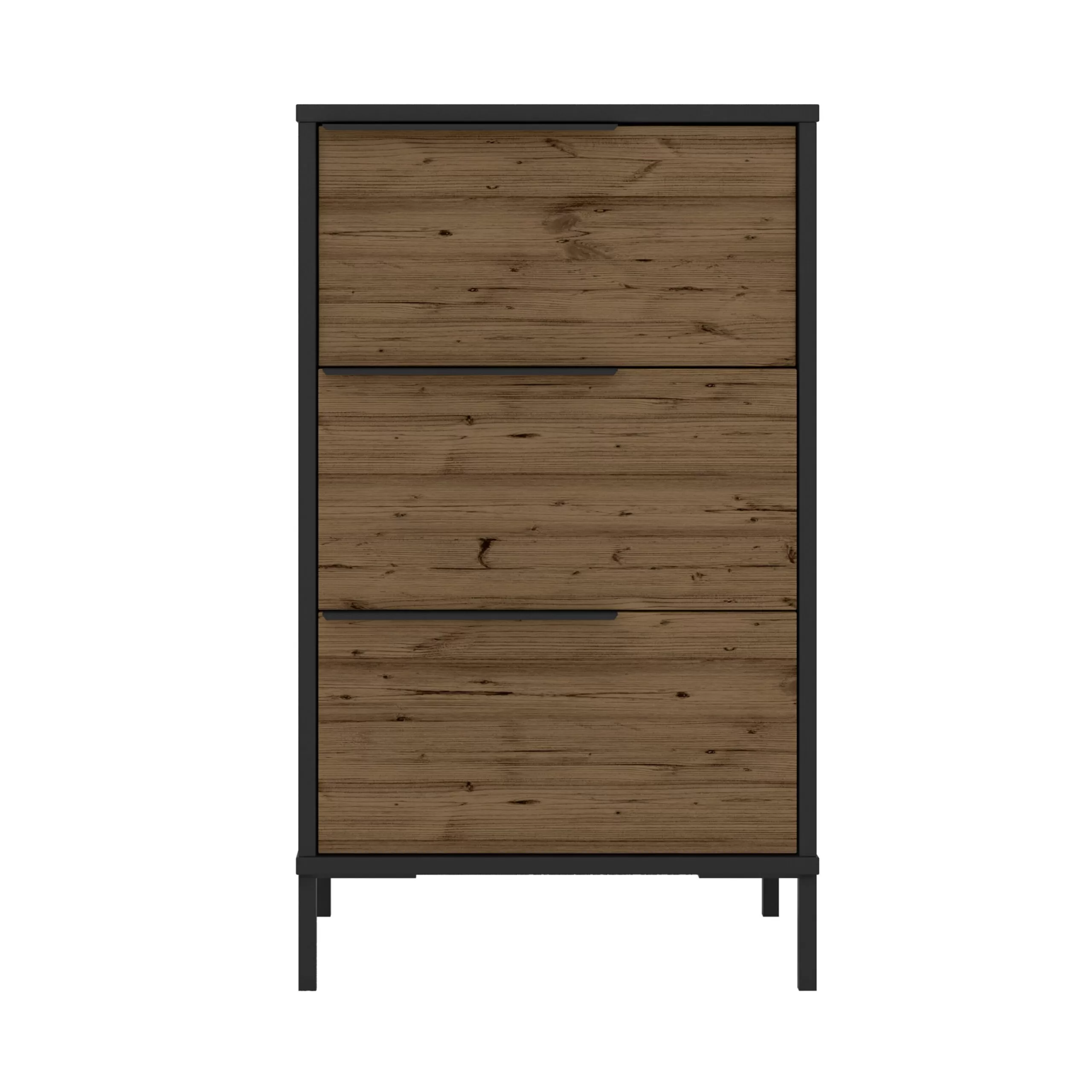 Benzara 17.32-in W x 29.53-in H Wood Composite Black and Brown Freestanding Utility Storage Cabinet