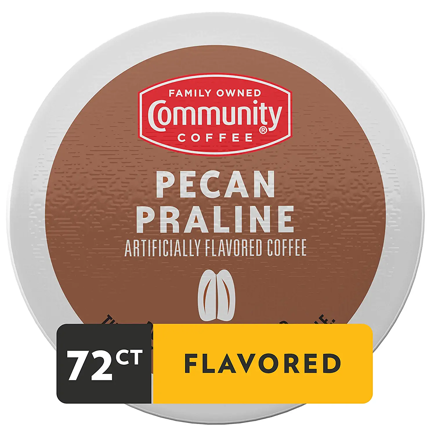 Community Coffee Pecan Praline Flavored 72 Count Coffee Pods Medium Roast, Compatible with Keurig 2.0 K-Cup Brewers, 12 Count (Pack of 6)