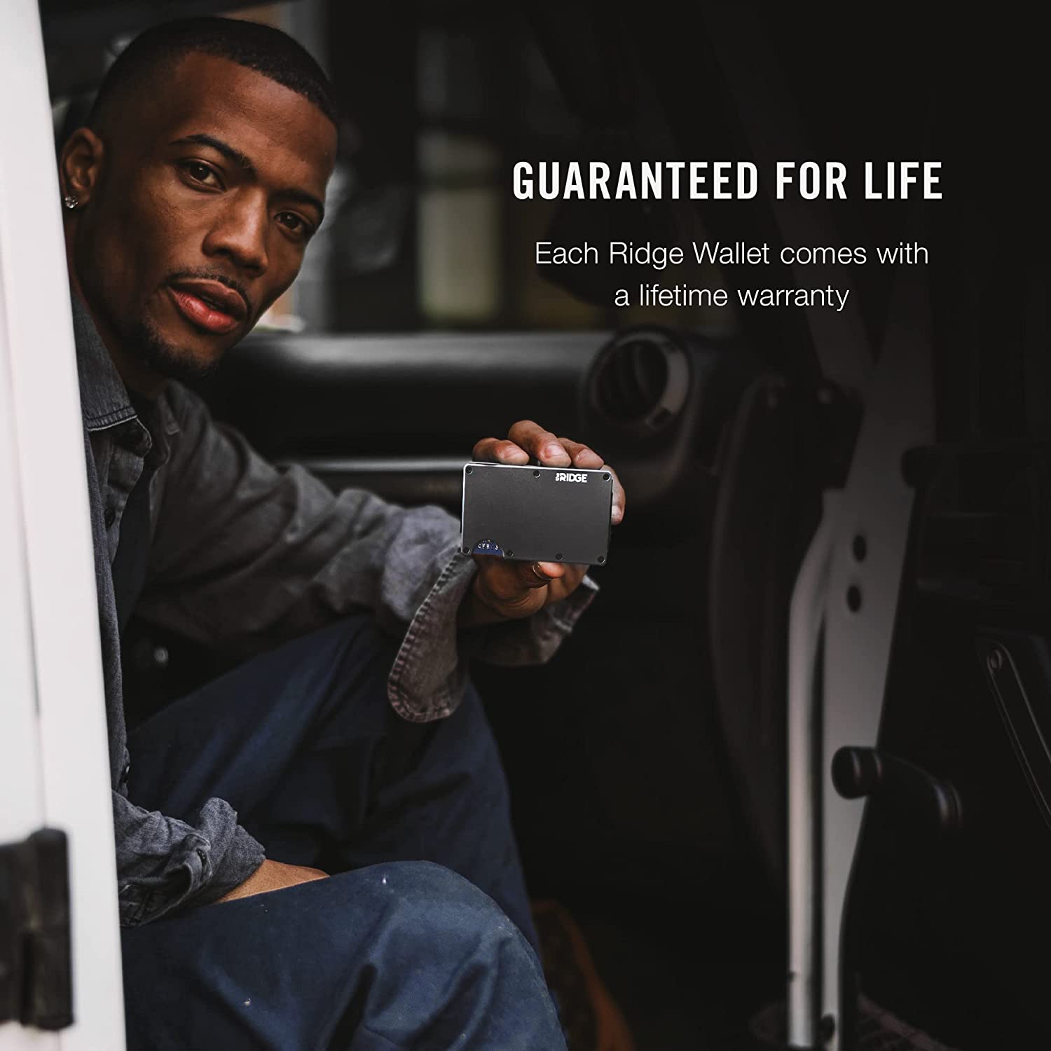 The Ridge Minimalist Slim Wallet For Men – RFID Blocking Front Pocket Credit Card Holder – Aluminum Metal Small Mens Wallets with Cash Strap (Gunmetal)