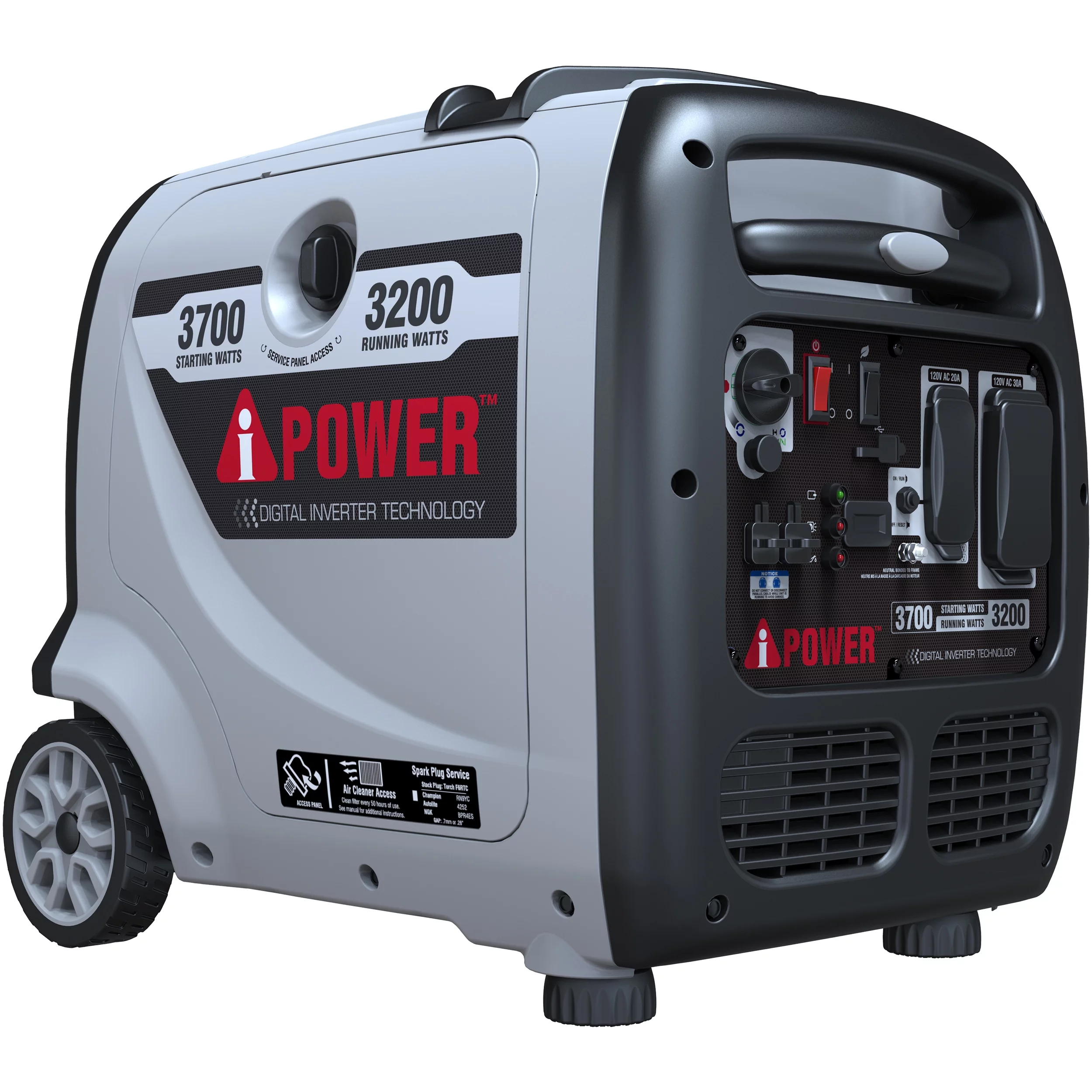 A-iPower Portable Inverter Generator. 3700W RV Ready. EPA Compliant. Portable With Telescopic Handle For Backup Home Use. Tailgating & Camping