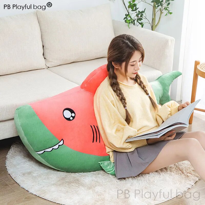120cm cartoon stuffed dolls for children christmas gifts funny shark melon pillow doll plush decoration action figure kid td48 8451