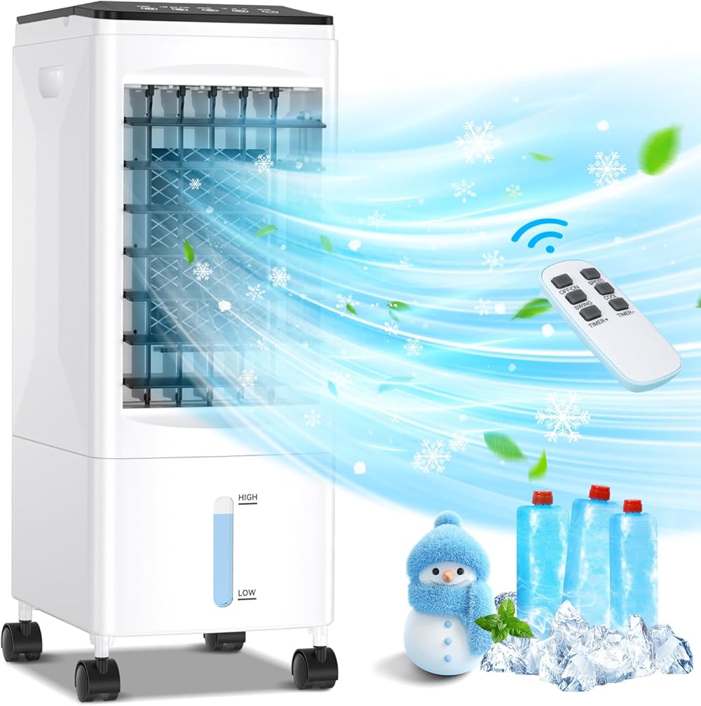 Portable Air Conditioners, 3-IN-1 Evaporative Air Cooler 3 Speed, 60 ...