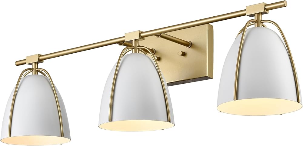Hamilyeah Modern 4-Light Vanity Fixture In Champagne Brass - Over Mirror Bathroom Light For Bath, Bedroom, Kitchen & More