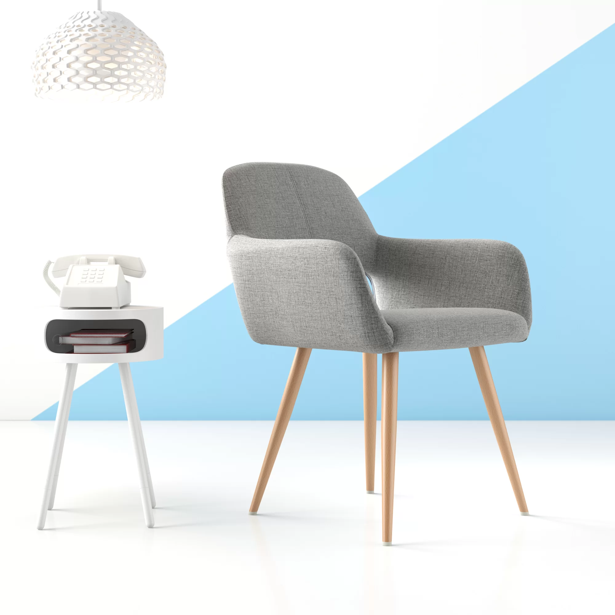 Hashtag Home Covet Upholstered Arm Chair (Set of 2) Gray Fabric