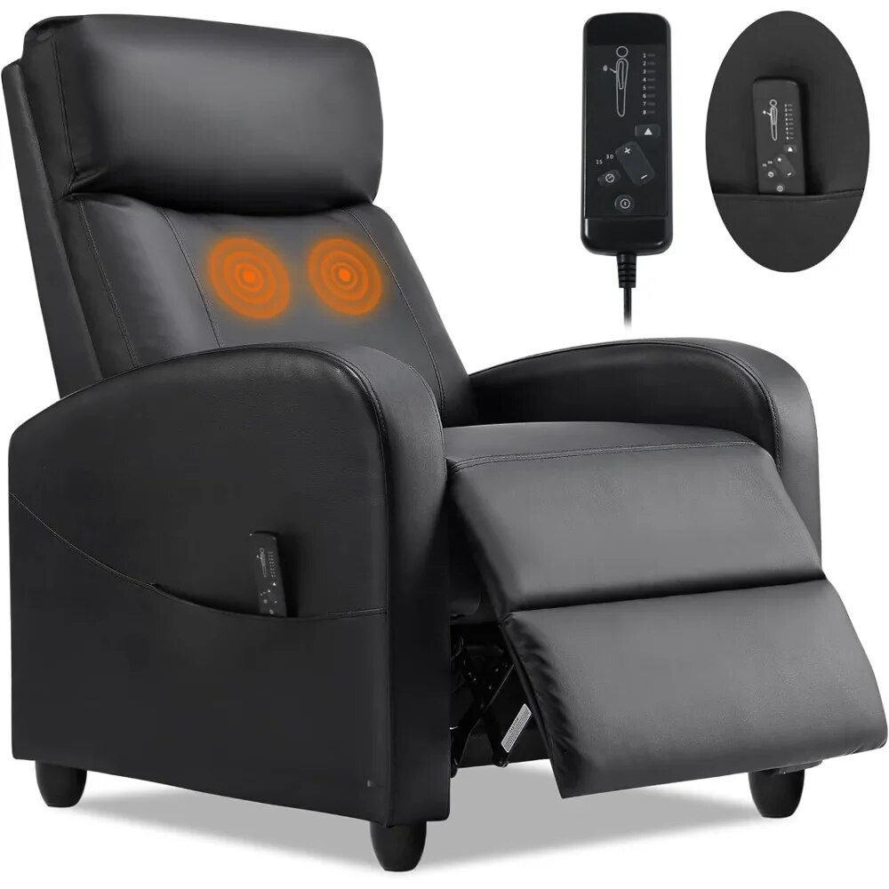 2023 smug adults massage living room adjustable modern chair home theater single sofa recliner pu leather padded seat backrest 6261
