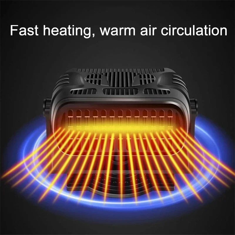1224v car heater 2 in 1 car windshield fast heating defrost defogger 360 degree rotation auto heater for interior accessories 9319