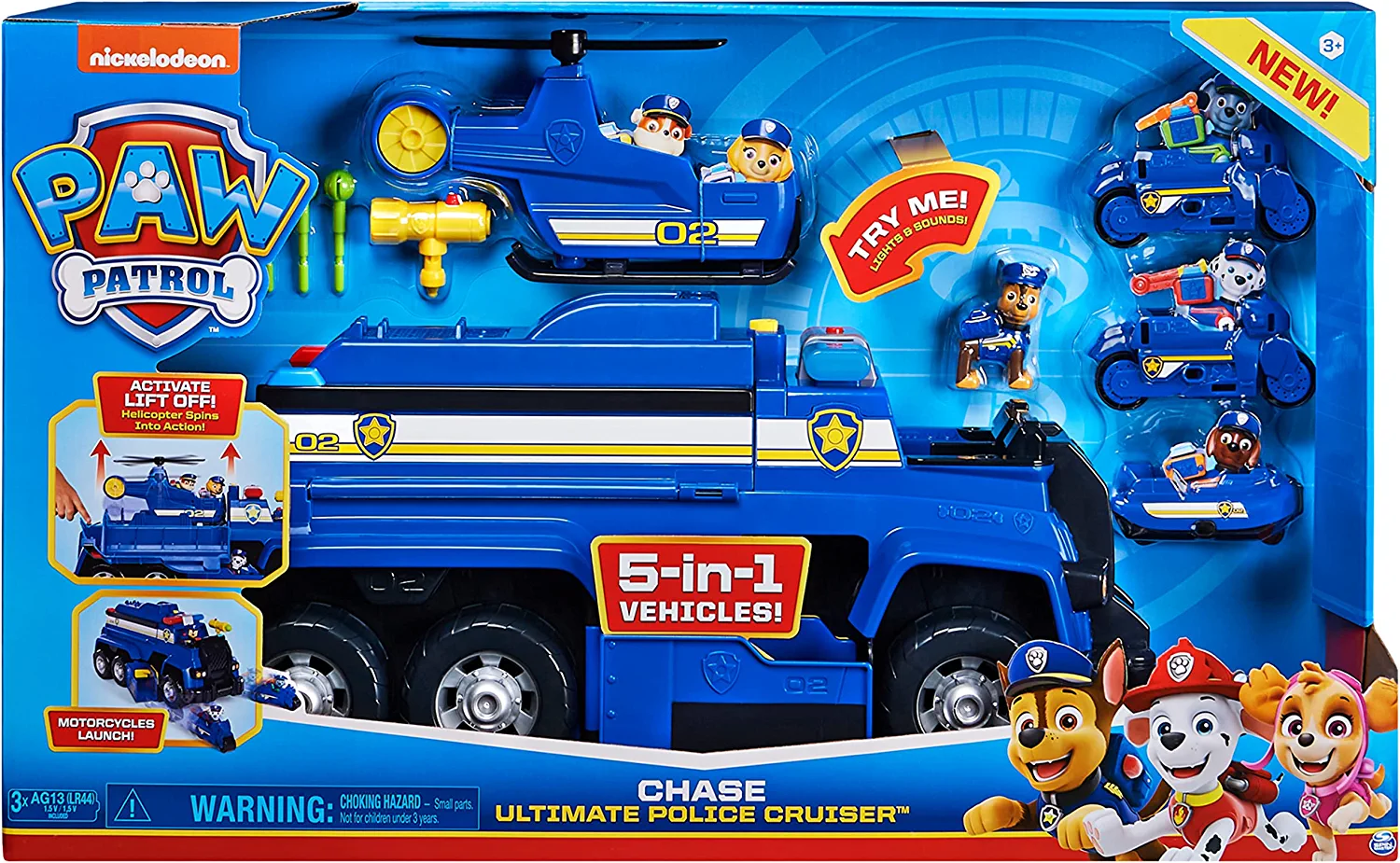 PAW Patrol, Chase’s 5-in-1 Ultimate Cruiser with Lights and Sounds, for Kids Aged 3 and up