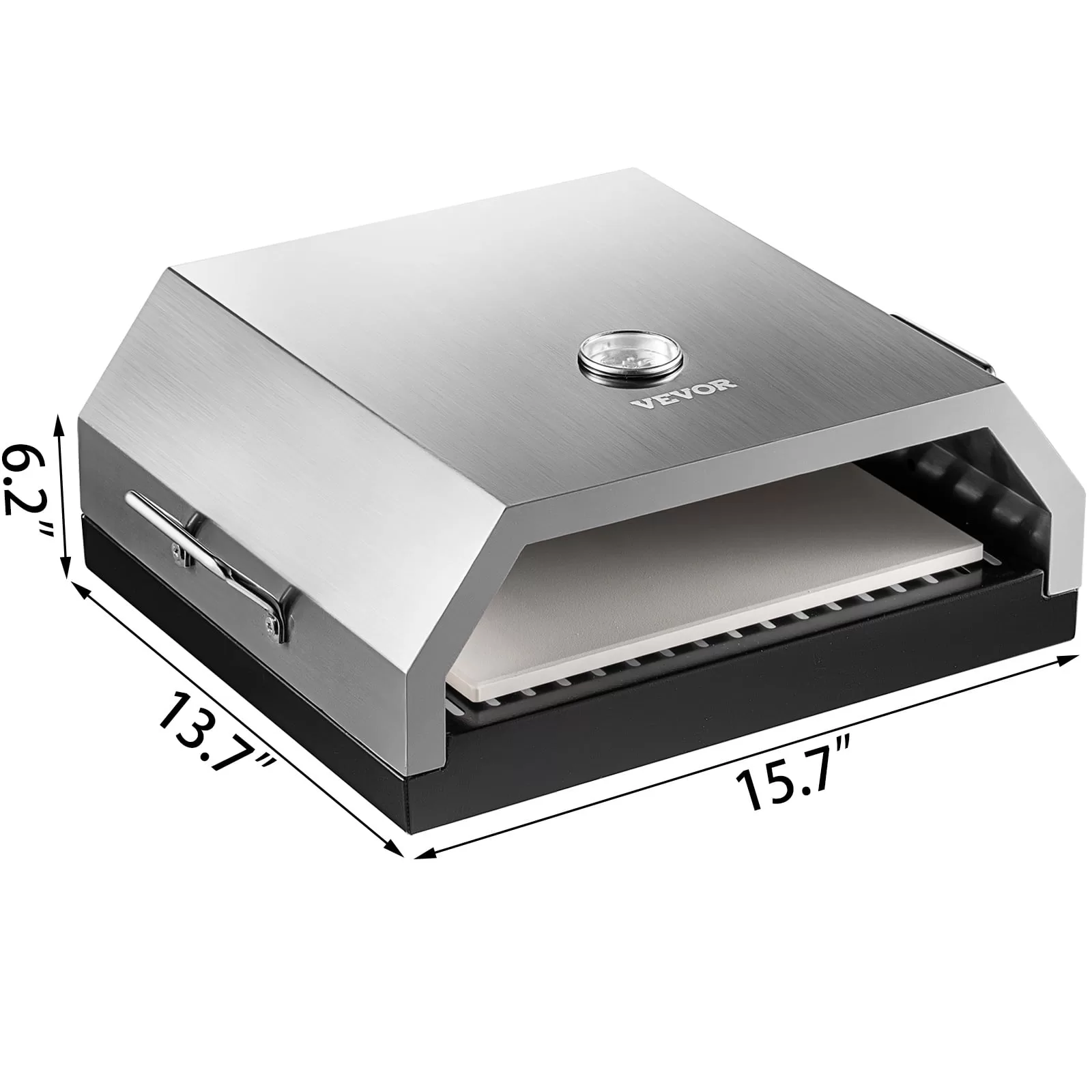 VEVOR Wood Pizza Oven 15.7′′ x 13.7′′ x 6.2′′ Wood Fired Pizza Oven Stainless Steel Top Portable