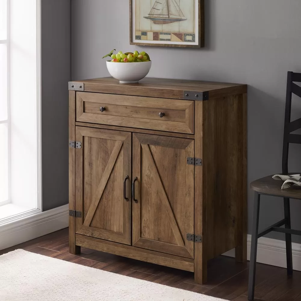 Walker Edison 30-in W x 33-in H Wood Composite Reclaimed Barnwood Freestanding Utility Storage Cabinet