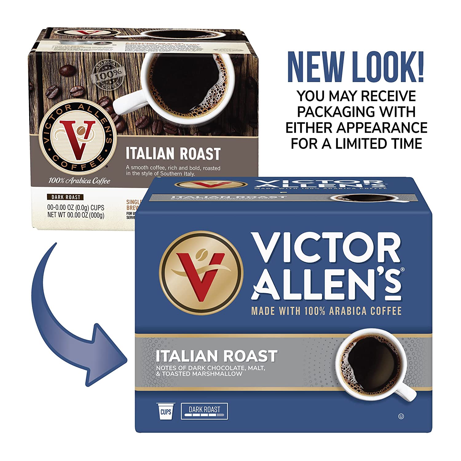 Victor Allen’s Coffee Italian Roast, Dark Roast 80 Count, Single Serve Coffee Pods for Keurig K-Cup Brewers
